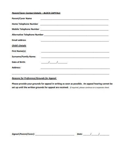 printable school appeal letter
