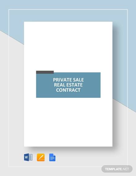 private sale real estate contract template