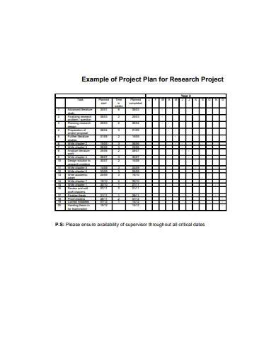 project plan for research sample