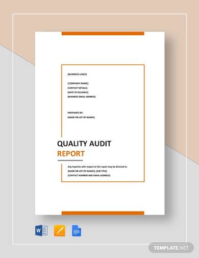 quality audit report template