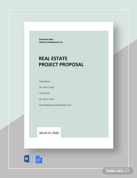 real estate project proposal template
