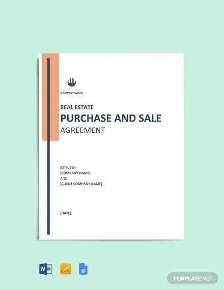 real estate purchase and sale agreement template