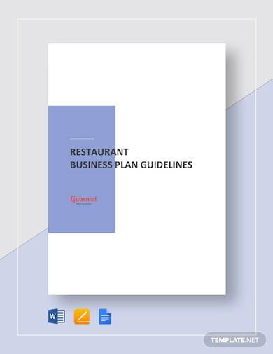 restaurant business plan guidelines template