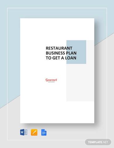 restaurant business plan to get a loan