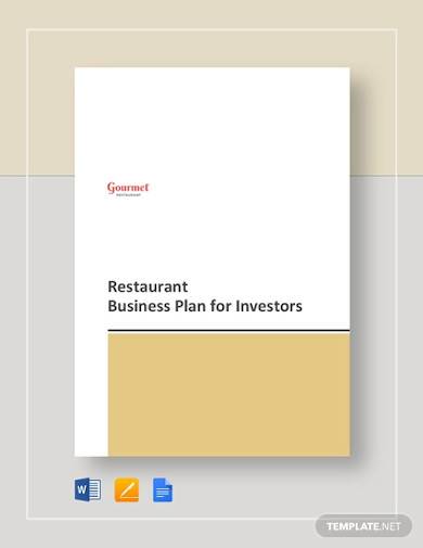 restaurant business plan for investors