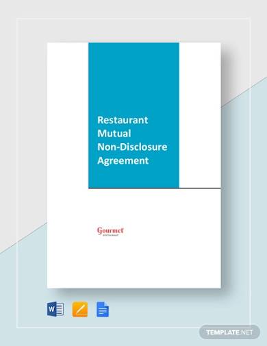 restaurant mutual nondisclosure agreement