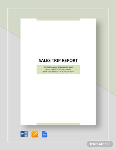 sales business trip report template