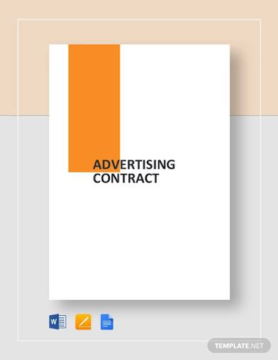sample advertising contract template
