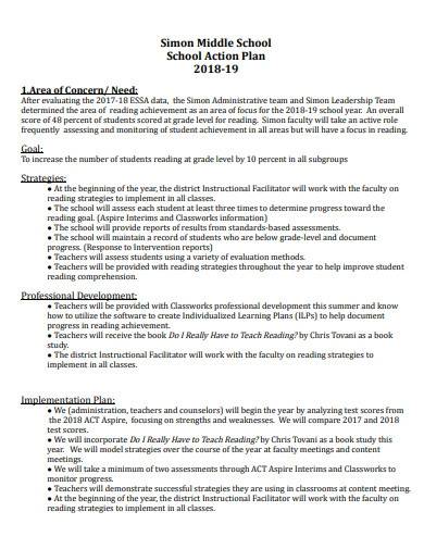 sample middle school action plan