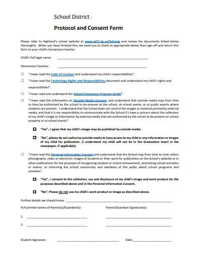 sample protocol and consent form