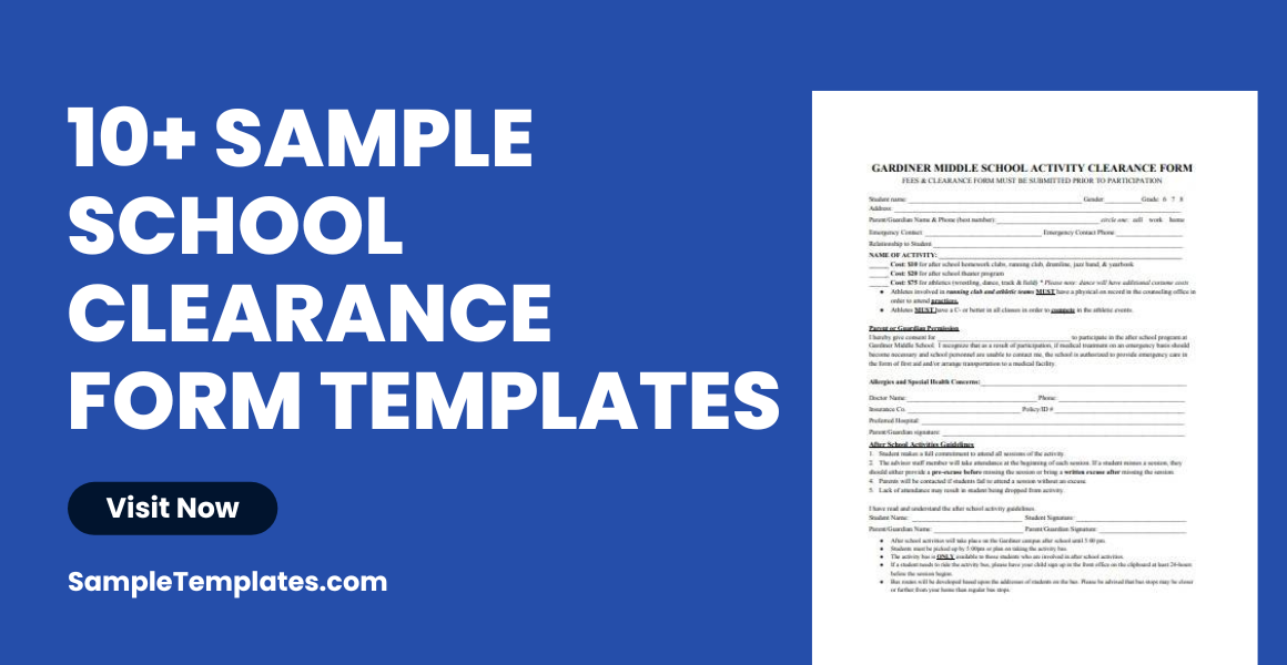 sample school clearance form templates