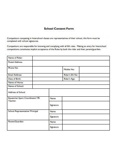 sample school consent form