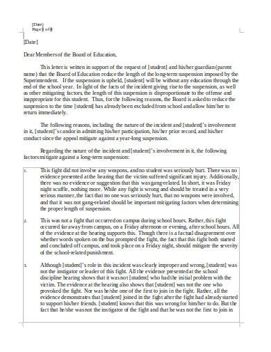 school appeal letter template