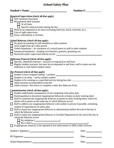 school safety plan form template