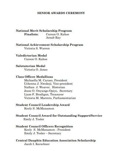 FREE 10 Award Ceremony Program Samples Templates In MS Word PDF