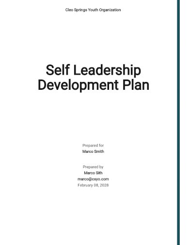 self leadership development plan template