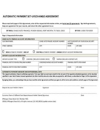simple car loan payment agreement form
