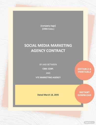 social media marketing agency contract template