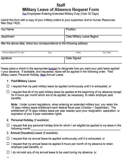 staff leave of absence request form