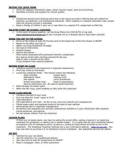 Substitute Teacher Lesson Plans Blank Forms Free Printable Printable 