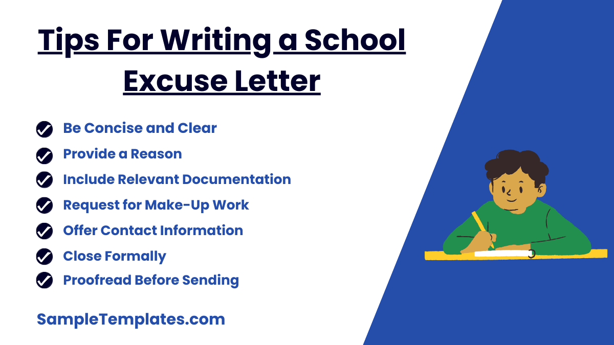 tips for writing a school excuse letter