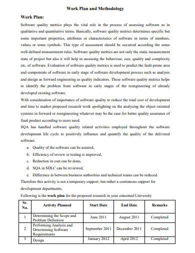 work plan and methodology template