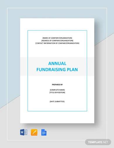 annual fundraising plan template