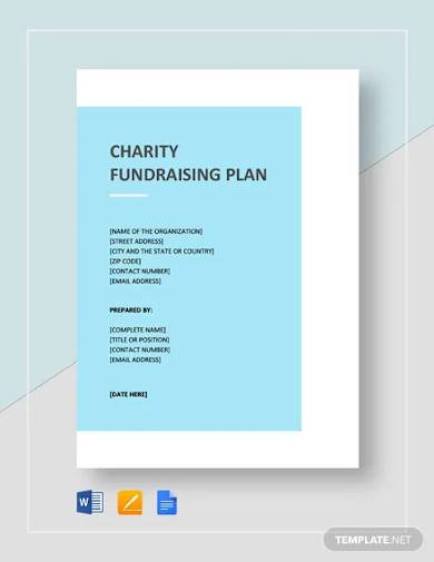charity fundraising plan template