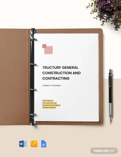 construction capability statement template