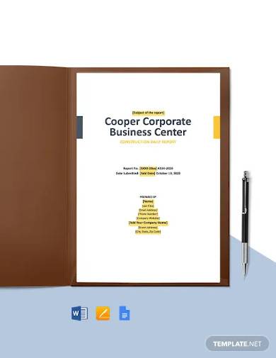 contractor construction daily report template