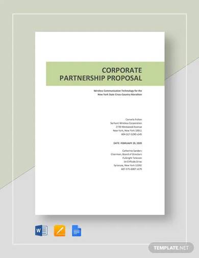 corporate partnership proposal template