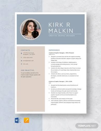 graphic design resume profile