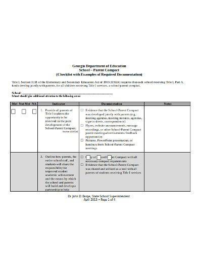 department school checklist template