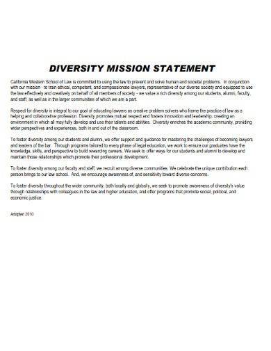 diversity mission statement template