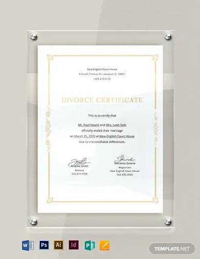 FREE 8 Divorce Certificate Samples In MS Word PSD AI Publisher 