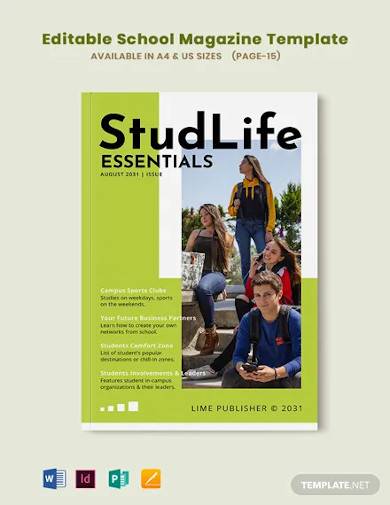 editable school magazine template