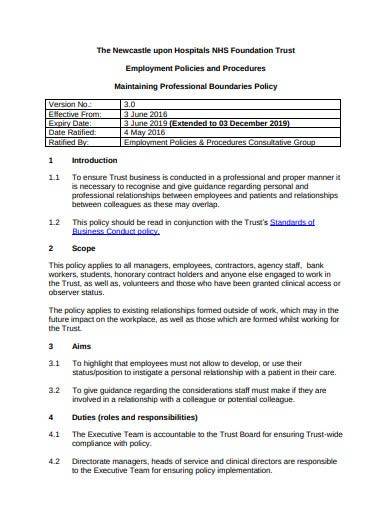 employee boundaries policy template