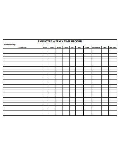 employee weekly time record