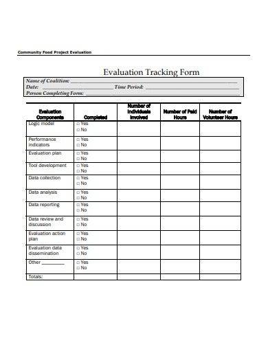 evaluation tracking form