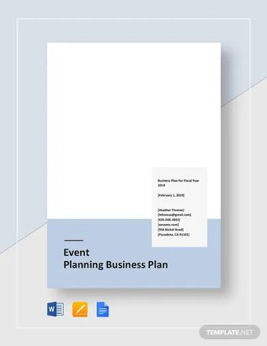 event planning business plan template