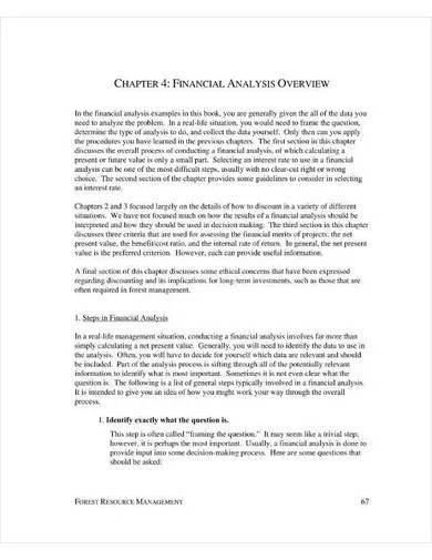 financial analysis overview template