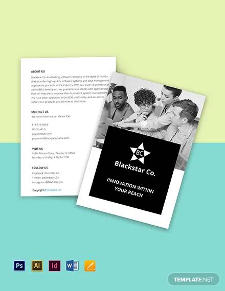 free bi fold creative software brochure template
