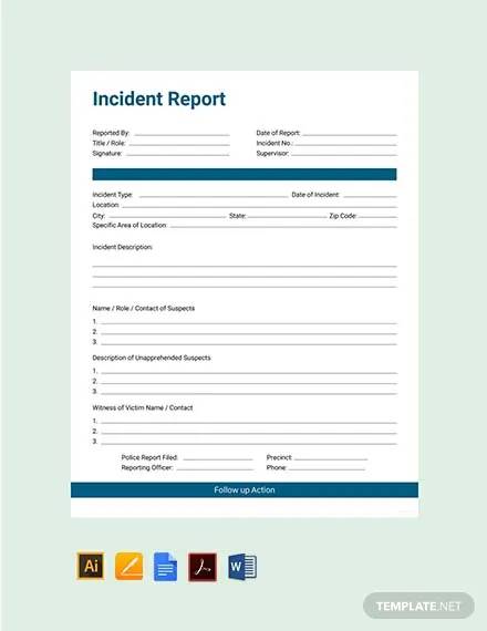 free incident report template
