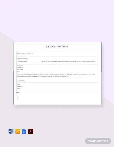 free legal notice template