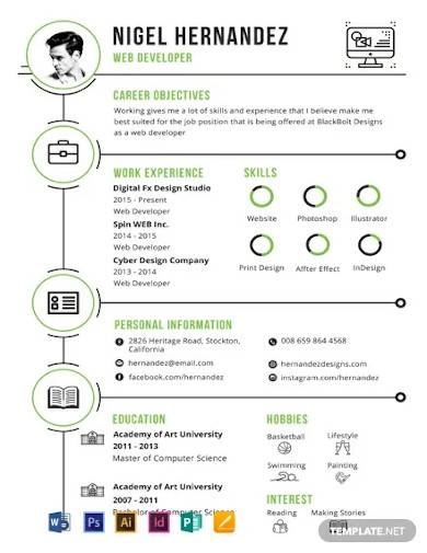 free minimalist infographic resume template