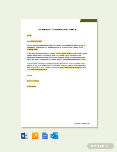 free proposal letter for cleaning services