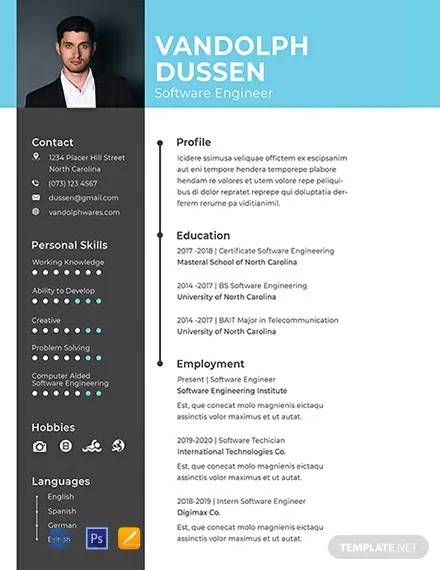 software engineer resume template word