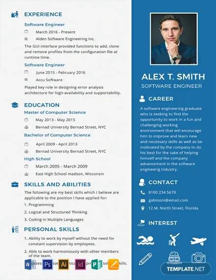 resume format for freshers software engineer