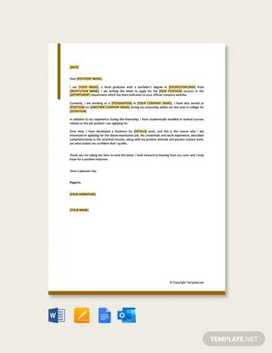 simple job application letter word