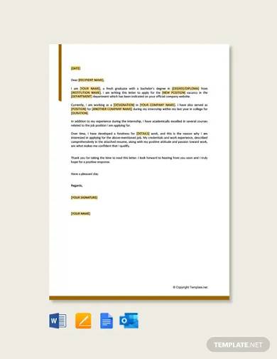 job vacancy simple job application letter